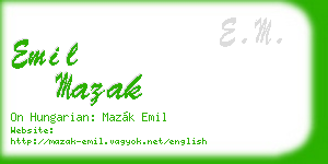 emil mazak business card