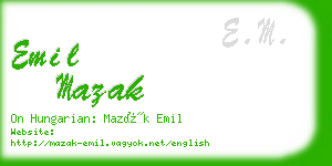 emil mazak business card